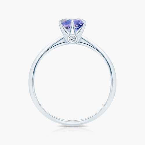 Pierścionek zaręczynowy The Journey: białe złoto, tanzanit